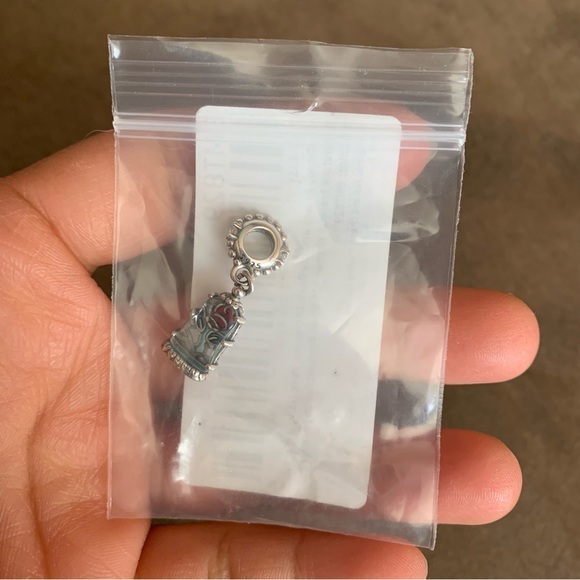 NWOT Disney Beauty & the Beast Enchanted Rose Dangle Charm Sterling Silver 925 - Picture 2 of 12